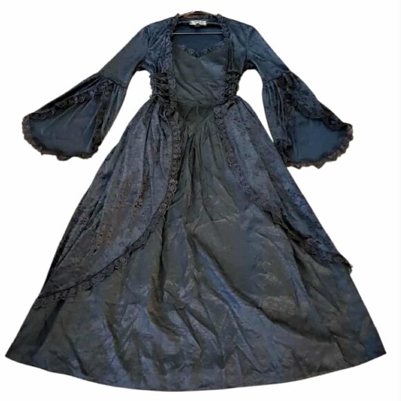 Eternal NYC Vintage Victorian Inspired Gothic Gown Black Velvet Dress Size Large - Picture 1 of 9